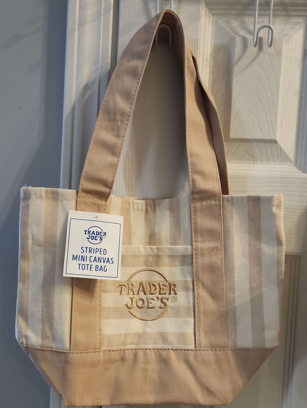 NWT Trader Joe’s Pastel Striped Mini Canvas Tote Bags (Set of 4) Summer 2026 - Picture 5 of 5